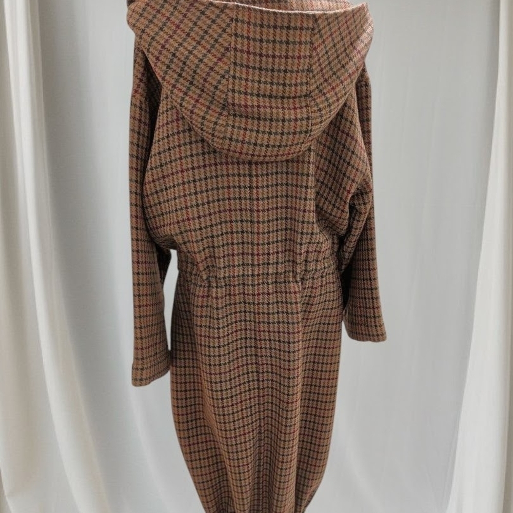 Statement Piece Italian Oversized Plaid Wool Coat - Picture 8 of 9